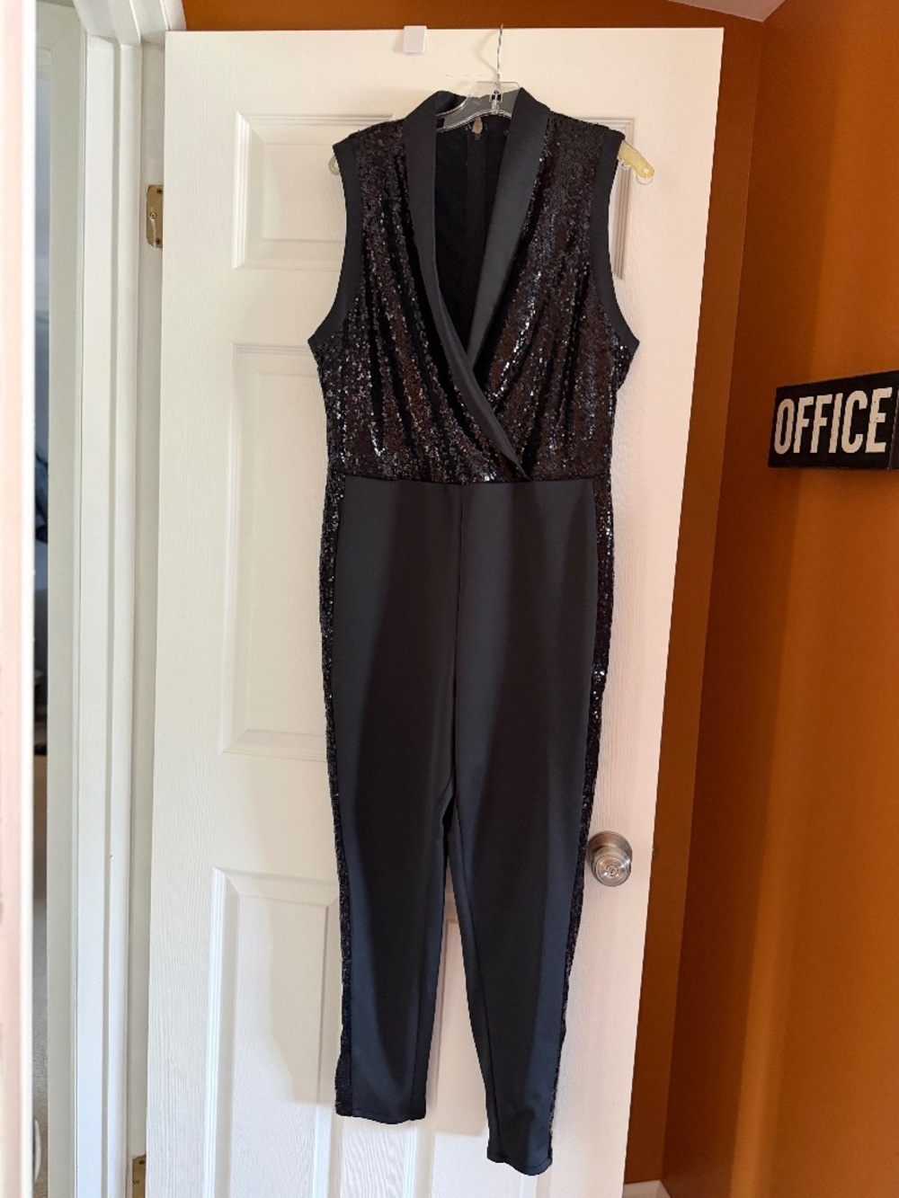Sequin Tuxedo Jumpsuit